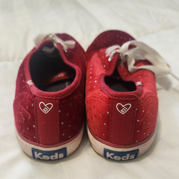 Taylor Swift Keds  red velvet rhinestone  Glitter Keds - Picture 2 of 3